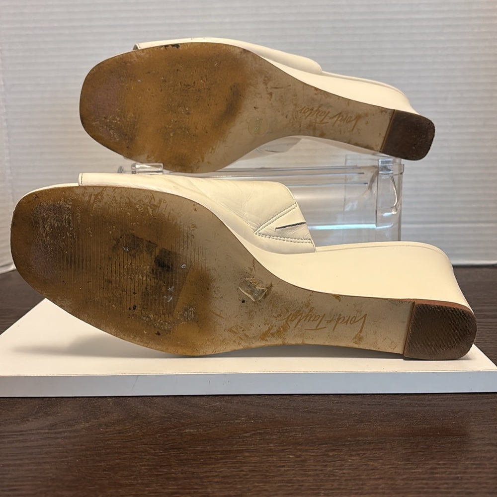 Lord & Taylor White Leather Mules - Picture 10 of 10